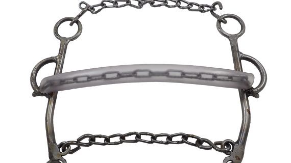 Hackamore de hierro pulido con hociquera de cadena