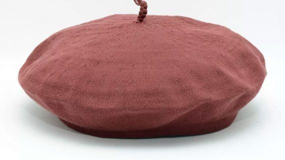 Boina de algodón con tafilete bordo Tolosa