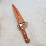 Cuchillo de asador, cabo de madera, vaina de suela artesanal - Image 2