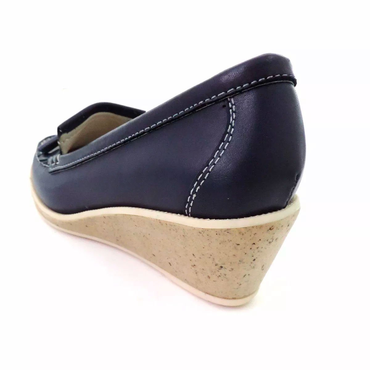 Mocasín para dama azul con taco chino – Crespo