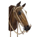 Cabezada y riendas de cuero crudo con cogotera