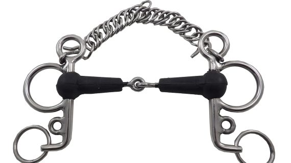 Freno pelham pata corta con embocadura de goma