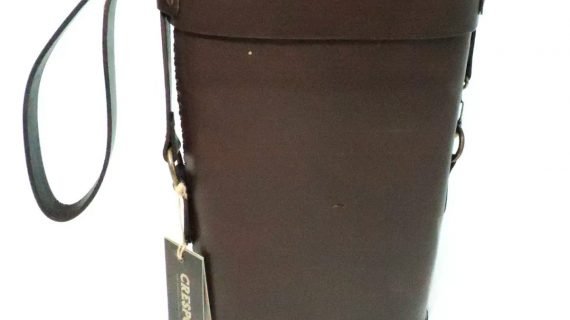 Porta termo de cuero engrasado liso