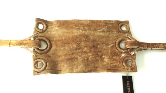 Encimera de cuero crudo 4 argollas con correones