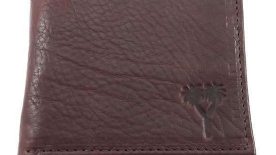 Billetera de cuero vacuno con volante tamaño dolar