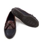 Mocasín de dama en cuero combinado negro