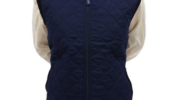 Chaleco de dama matelasse azul con cierre