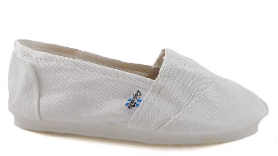 Alpargata de lona blanca con fondo de goma eva para niños
