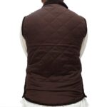 Chaleco de dama matelasse chocolate con cierre - Image 2