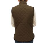 Chaleco de dama matelasse chocolate con broche - Image 2