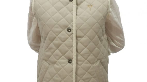 Chaleco de dama matelasse crudo