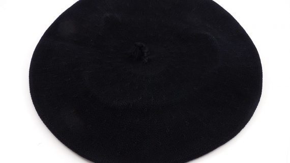 Boina de algodón con tafilete negra Tolosa
