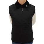 Chaleco de dama matelasse negro con cierre