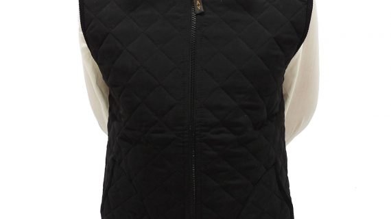 Chaleco de dama matelasse negro con cierre