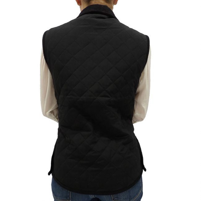 Chaleco de dama matelasse negro con cierre - Imagen 2