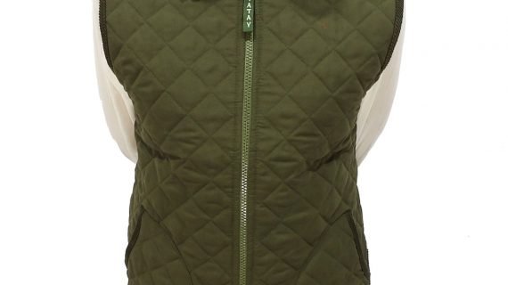 Chaleco de dama matelasse verde con cierre