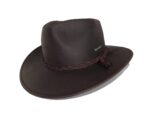 Sombrero australiano de cuero engrasado marrón