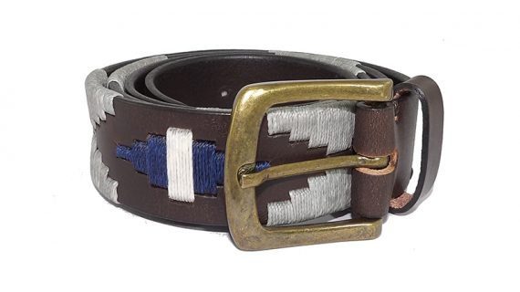 Cinto de cuero bordado entero