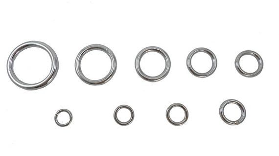 Argolla de bronce cromado para talabarteria