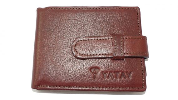 Billetera de cuero vacuno con volante y rabillo