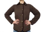 Campera de dama matelasseada de microfibra color chocolate