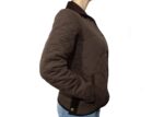 Campera de dama matelasseada de microfibra color chocolate - Image 2