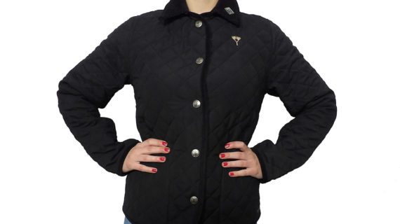 Campera de dama matelasseada de microfibra color negro