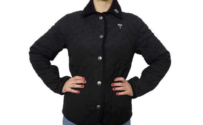 Campera de dama matelasseada de microfibra color negro