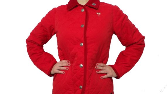 Campera de dama matelasseada de microfibra color rojo
