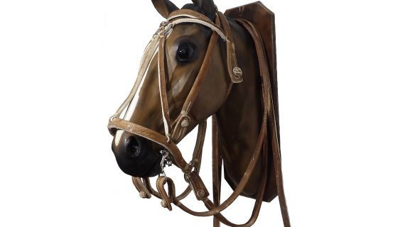 Juego 4 piezas de cuero crudo doblado con argollas de acero inoxidable