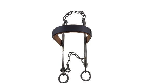 Hackamore de hierro pulido con hociquera de chapa