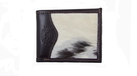 Billetera de cuero vacuno con pelo