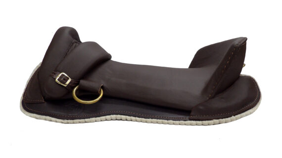 Montura freno de oro de caucho color marrón