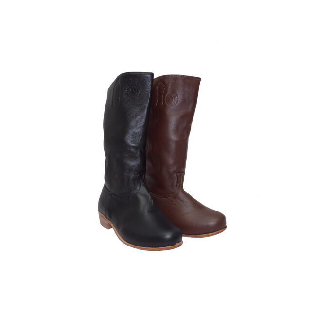 Botas de cuero para niño marrón o negra - Image 1