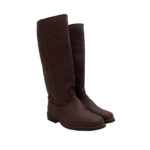 Botas de cuero caña larga dura marrón