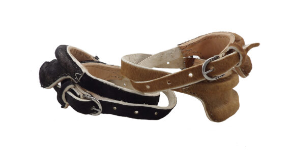 Taloneras de cuero con pelo