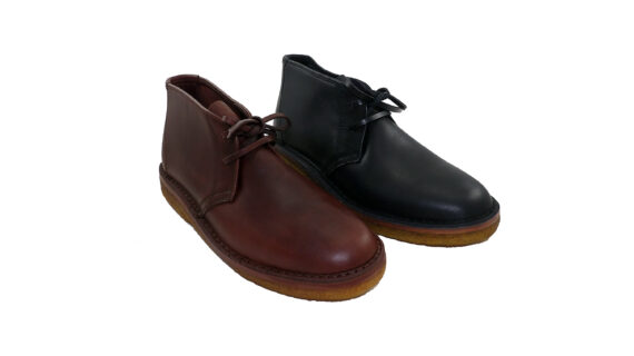 Botineta de cuero fondo crepe