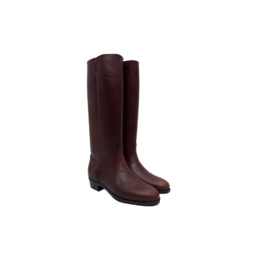 Botas de cuero engrasado caña larga fondo de goma