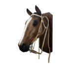 Cabezada y riendas de cuero crudo trenza chata