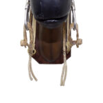 Cabezada y riendas de cuero crudo trenza chata con nudo frentero - Image 5