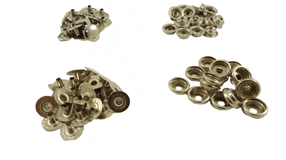 Broches tela y tela 40/10 niquelado x 200 unidades.