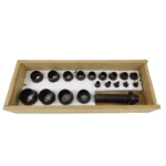 Juego de sacabocados a golpe Nº4 marca Fargo de 18 medidas