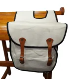 Alforja de lona simple con cuerina mediana