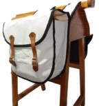 Alforja de lona simple con cuerina mediana - Imagen 2
