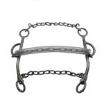 Hackamore de hierro pulido con hociquera de cadena