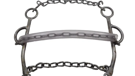 Hackamore de hierro pulido con hociquera de cadena