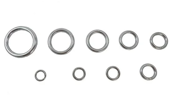 Argolla de bronce cromado para talabarteria