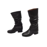 Botas de cuero corrugadas taco bajo - Image 8