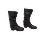 Botas de cuero corrugadas taco bajo - Image 2