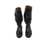 Botas de cuero corrugadas taco bajo - Image 6